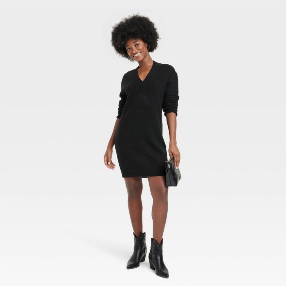 Women’s Long Sleeve Tunic Mini Sweater Dress Universal Thread Small